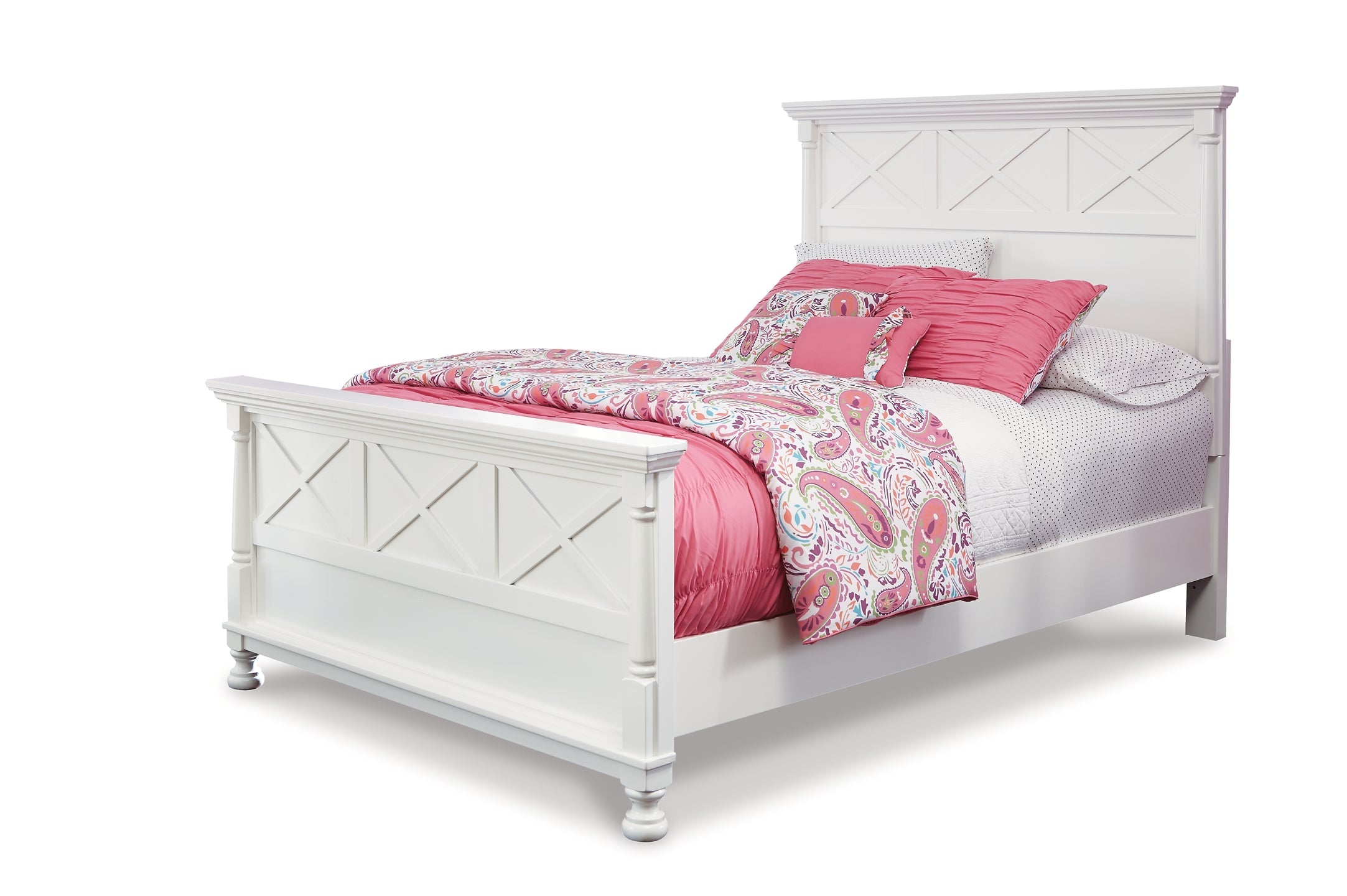 Kaslyn Queen Panel Bed with Mirrored Dresser and Chest