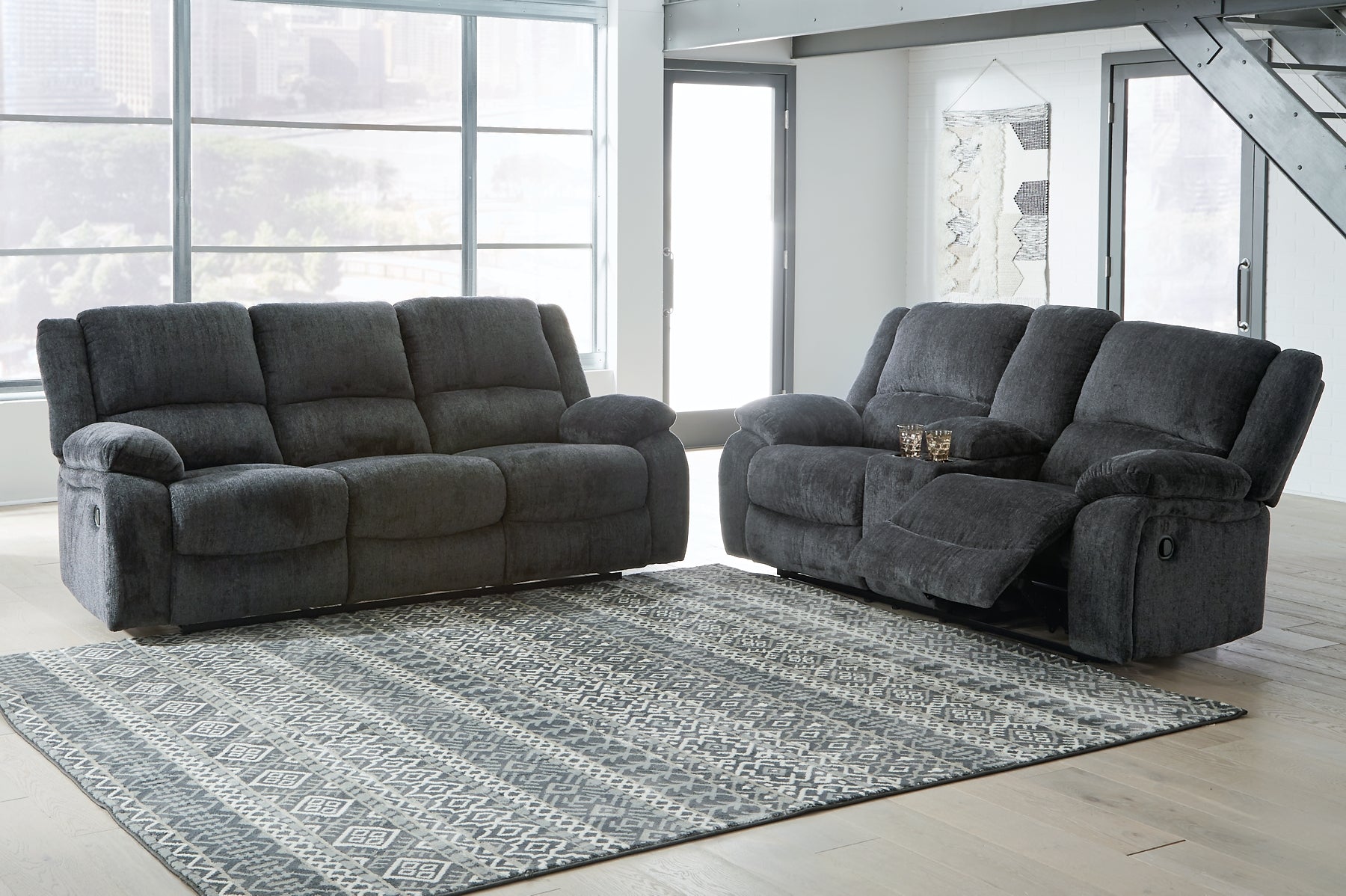 Draycoll Manual Reclining Sofa and Loveseat