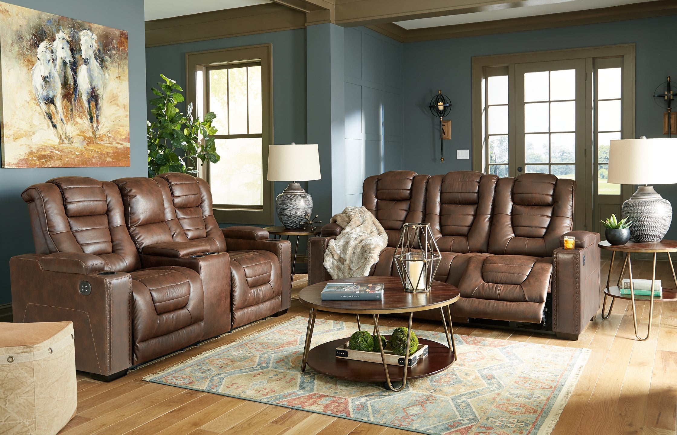 Owner's Box Power Reclining Sofa and Loveseat