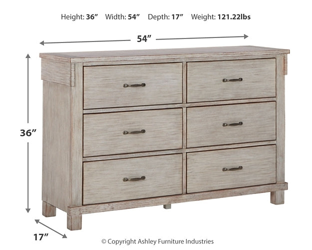 Hollentown Queen Panel Bed with Mirrored Dresser and Chest