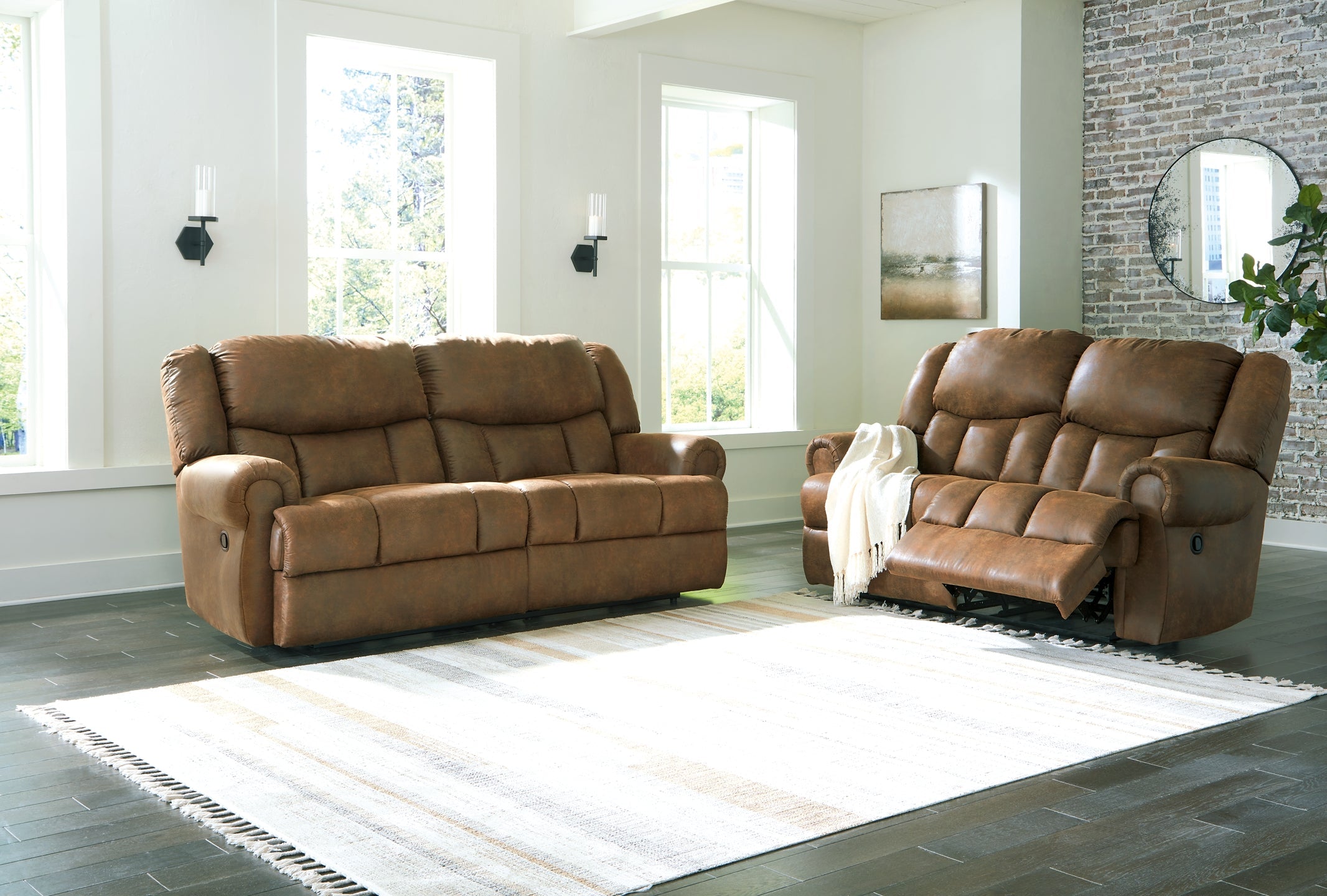 Boothbay Manual Reclining Sofa and Loveseat