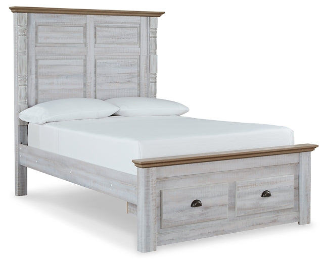 Haven Bay Full Panel Storage Bed with Mirrored Dresser