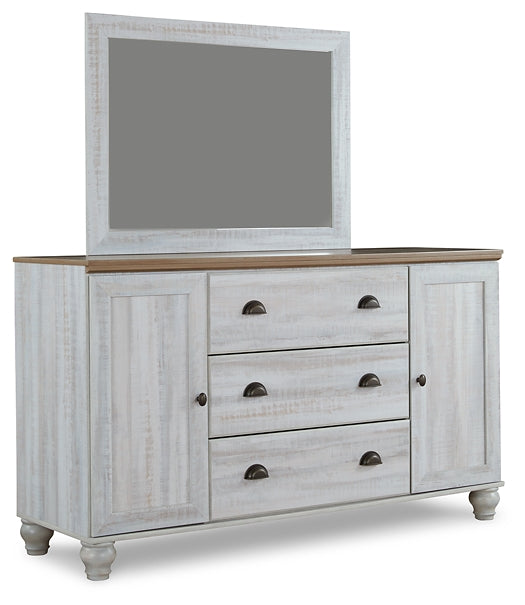 Haven Bay Full Panel Storage Bed with Mirrored Dresser