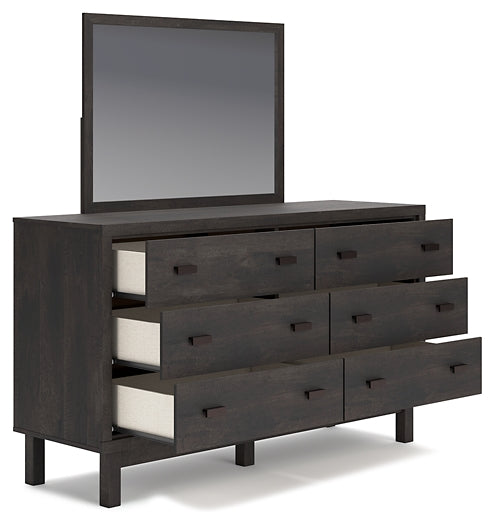 Toretto King Bookcase Headboard with Mirrored Dresser