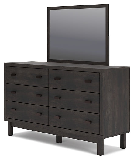 Toretto King Bookcase Headboard with Mirrored Dresser