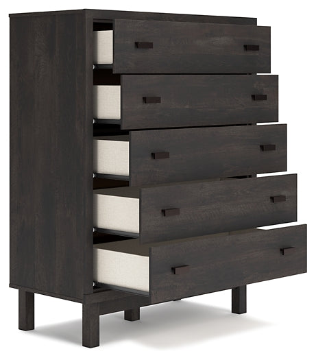 Toretto King Bookcase Headboard with Mirrored Dresser and Chest