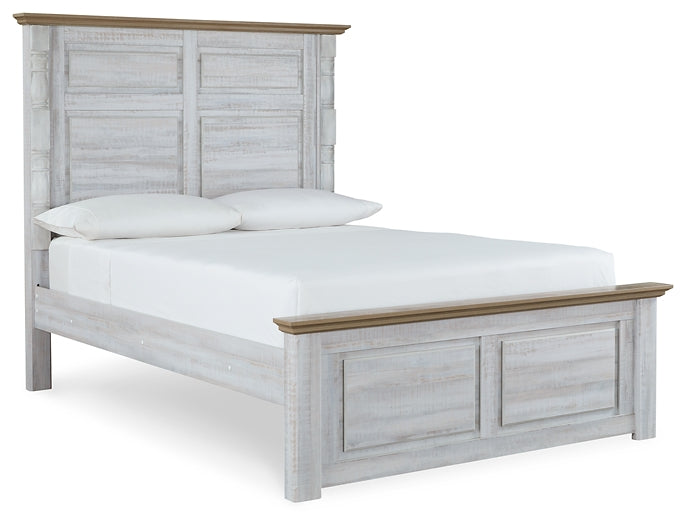 Haven Bay Queen Panel Bed with Mirrored Dresser, Chest and 2 Nightstands