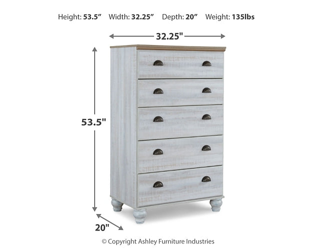 Haven Bay Full Panel Storage Bed with Mirrored Dresser and Chest