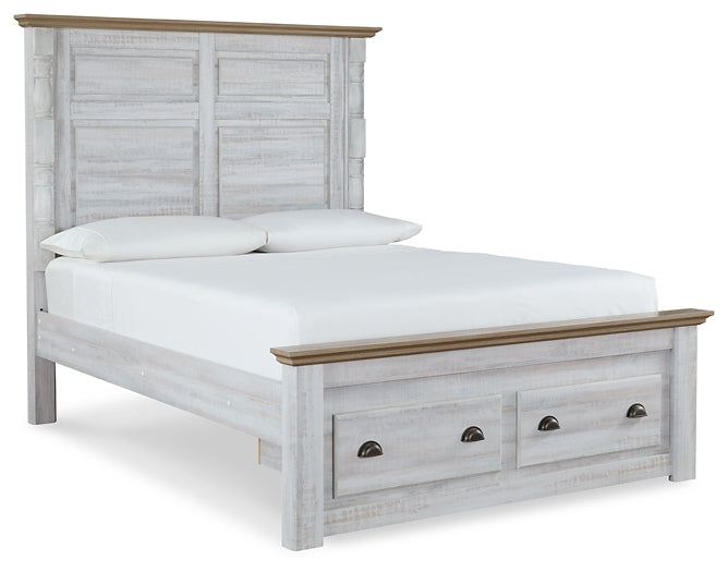 Haven Bay Queen Panel Storage Bed with Mirrored Dresser, Chest and Nightstand