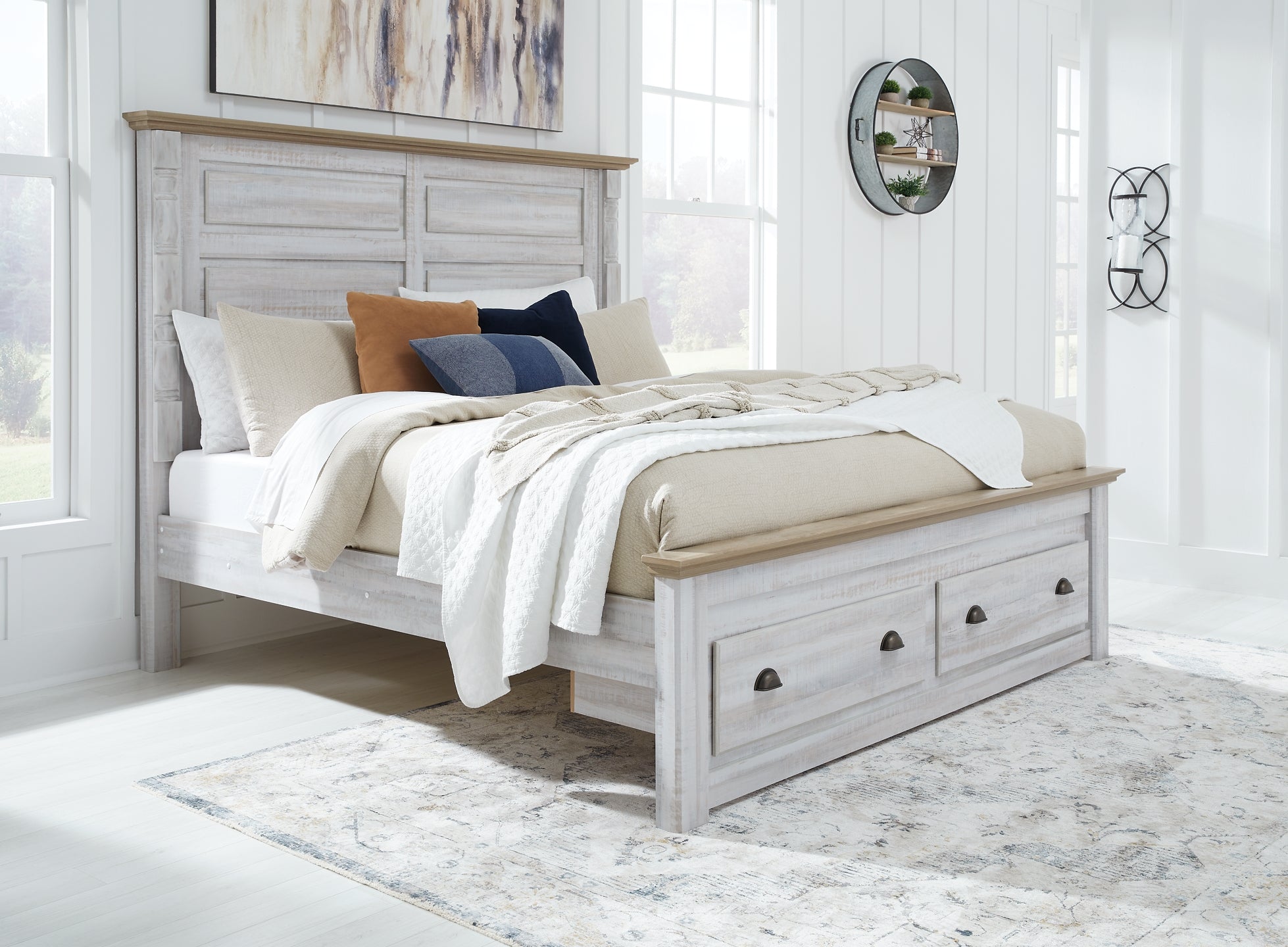 Haven Bay King Panel Storage Bed with Dresser